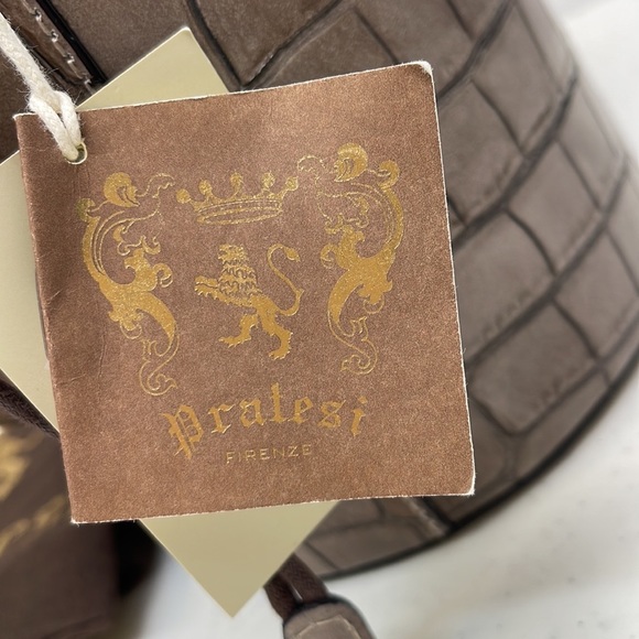 Pratesi Firenze Round Cinch Leather Bucket Bag - Picture 15 of 16